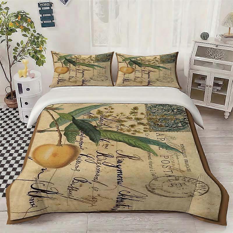 French Postcard Pattern Bedding Set Soft and Comfortable