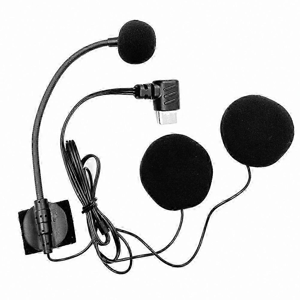 Type-C Earpiece Microphone Speaker for Motorcycle Half-Mask Helmets