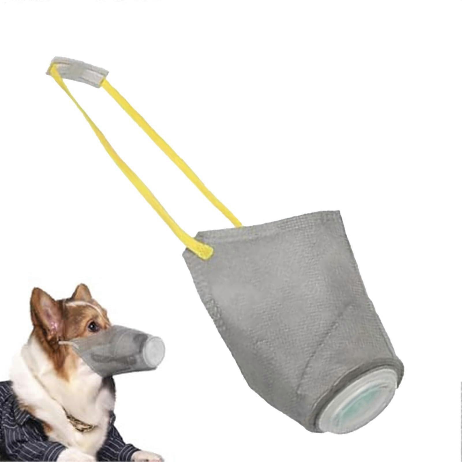 Small Dog Muzzle Adjustable Fit Strap Breathable Soft Material for Biting Chewing Training Gray