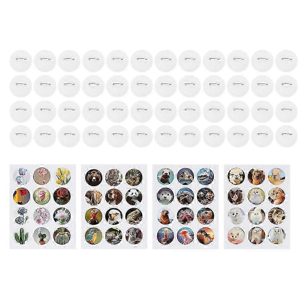 Simple Badges Button Maker Machine Button Part , DIY Pin Badge Button Press Machine 48Pcs Button Par