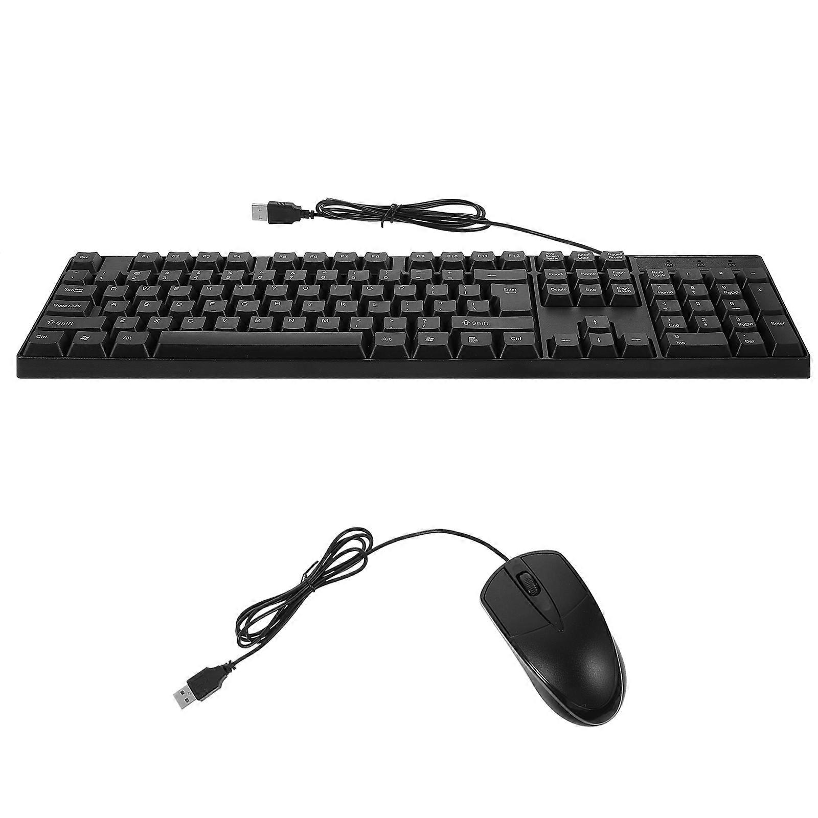 Wired Keyboard Mouse Combo Full Size Keyboard Gaming Use 1Set