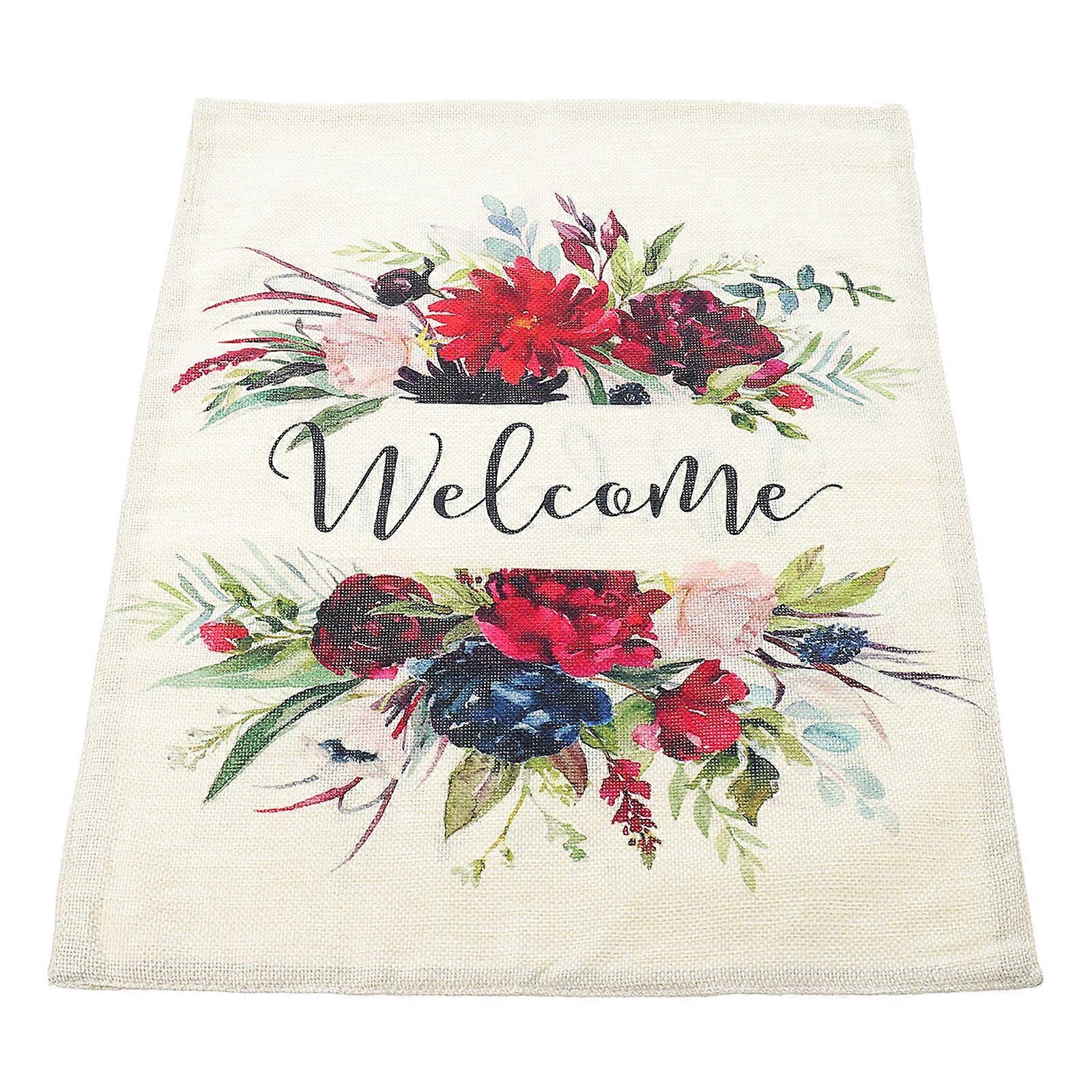 Flower Pattern Polyester Garden Flag for Outdoor Yard
