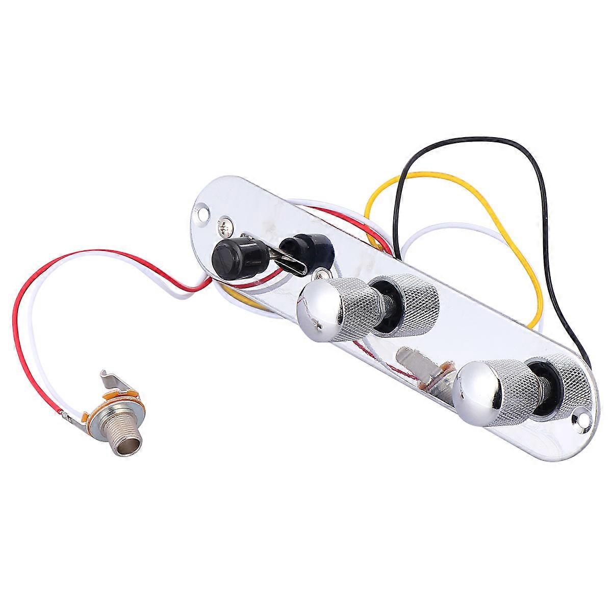 Electric Guitar Control Plate Compatible for Telecaster Volume Control Silver 1Pcs