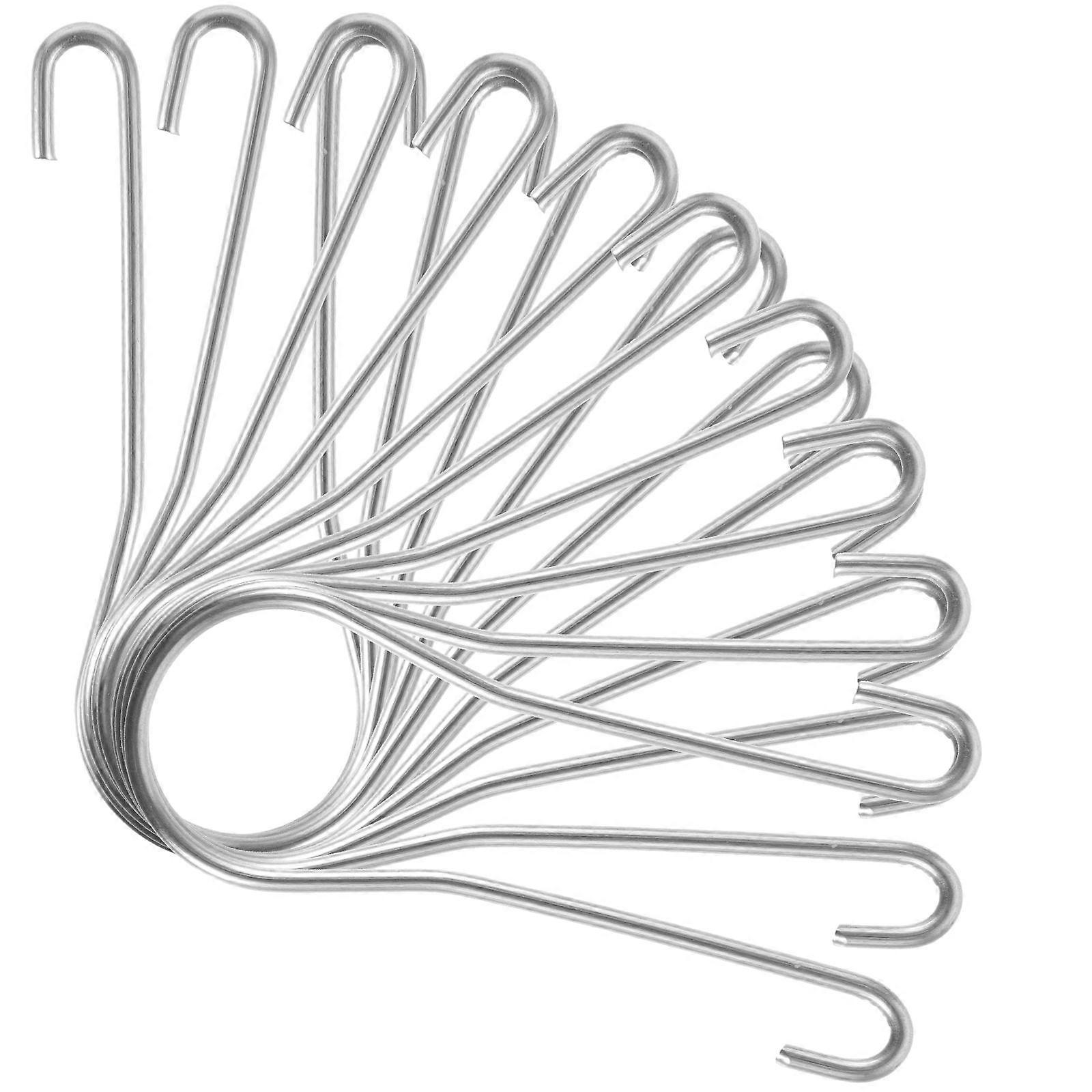 Bathroom Stainless Steel Hook Silver Multi-Functional Hanging Hook 50Pcs