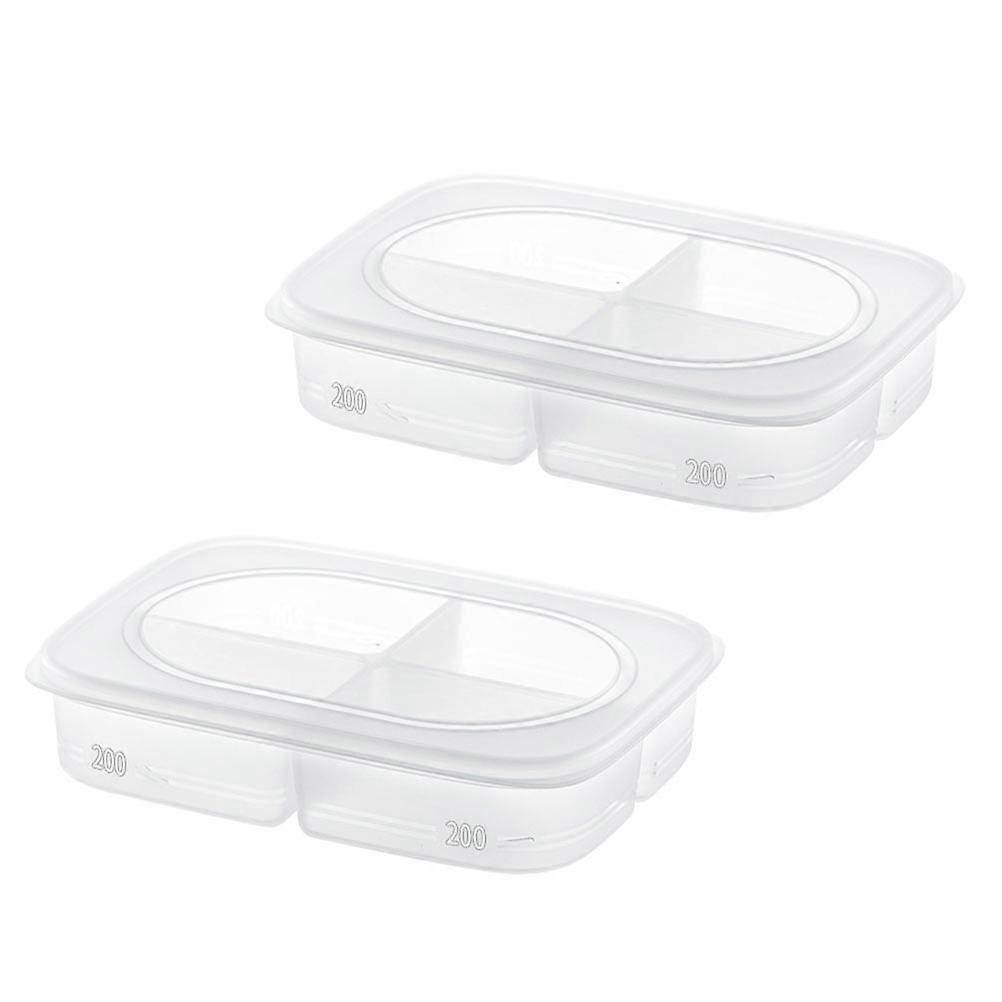 Household Freezer Bin for Storage Transparent Multi-Function 2Pcs Set