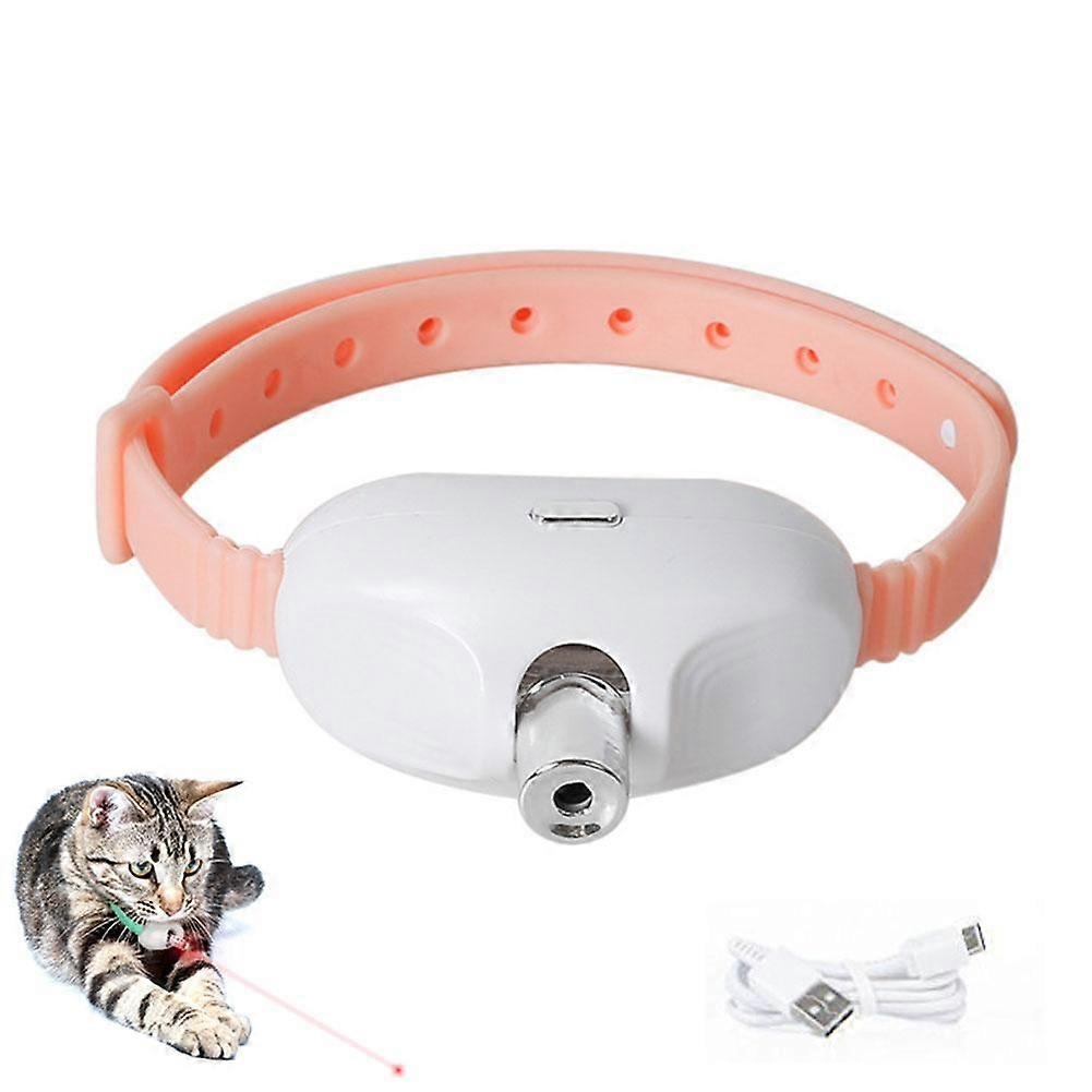 Automatic Cat Collar Toys, USB Rechargeable Cat Toy with LED Light, Adjustable Wearable Electronic Collar for Funny Play Exercise