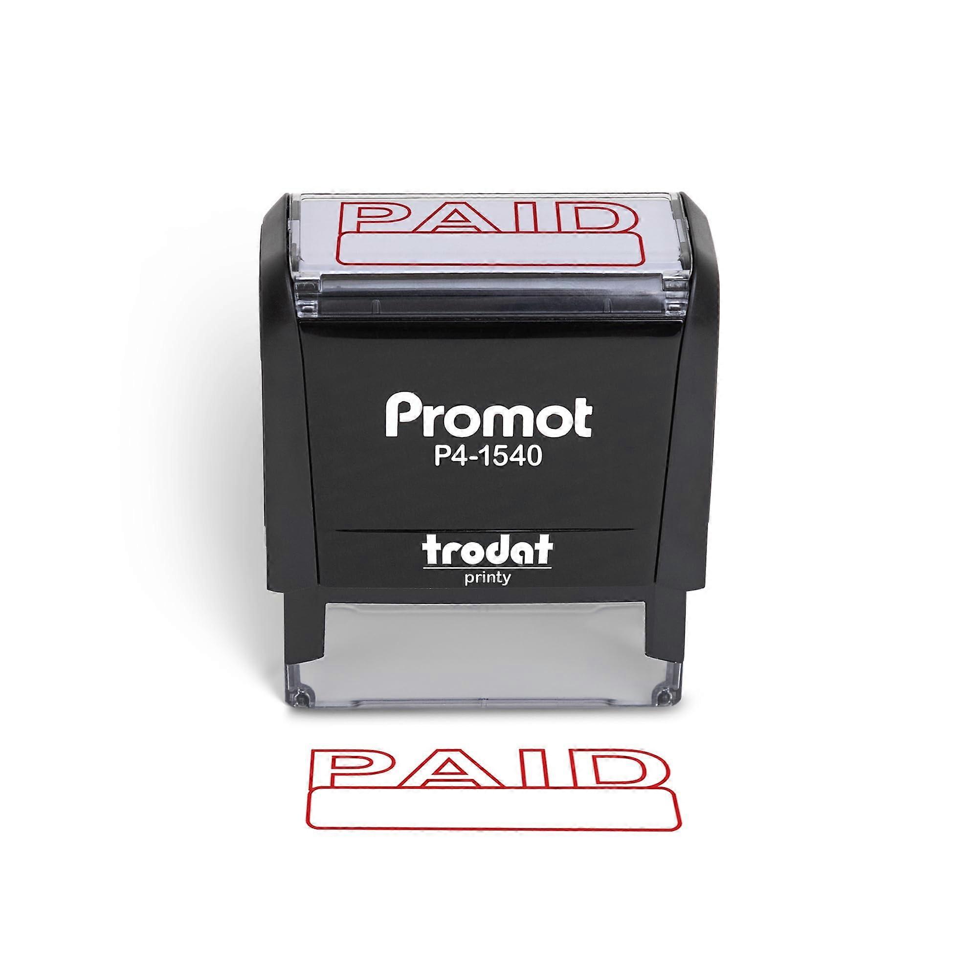 Self-Inking Rubber Stamp, Refillable, Compatible with Red Ink, Clear Base for Alignment