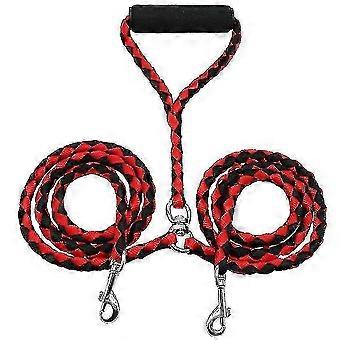 Nylon Double Dog Leads, 1 Pack - Soft Grip Handle, No Tangle Dual Leash Splitter Perfect for Walking & Training 2 Dogs