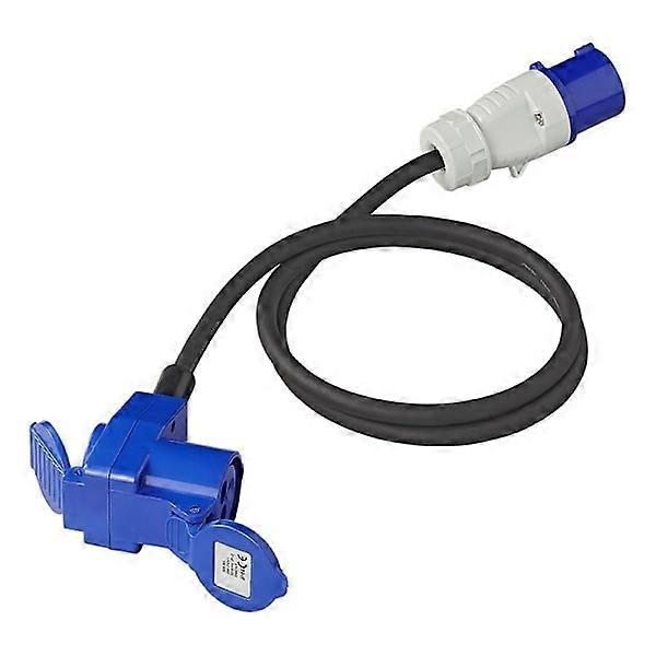 Adapter cable 150cm 3x2.5mm² from CEE plug to CEE angled plug + Schuko socket