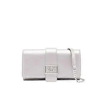 Armani Exchange Signature Damen-Schultertasche in Silber