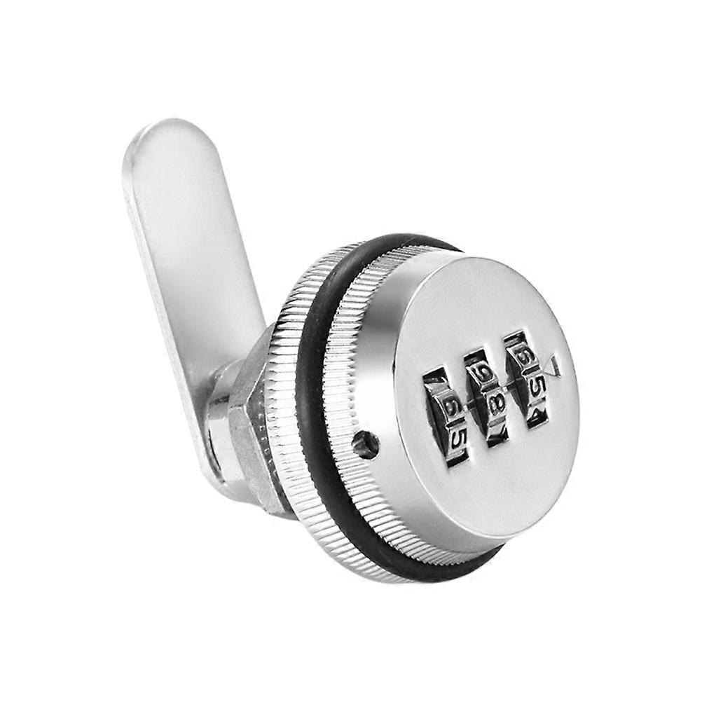 Silver Cam Lock Combination Cylinder with 3-Dial Code 2Pcs for Security