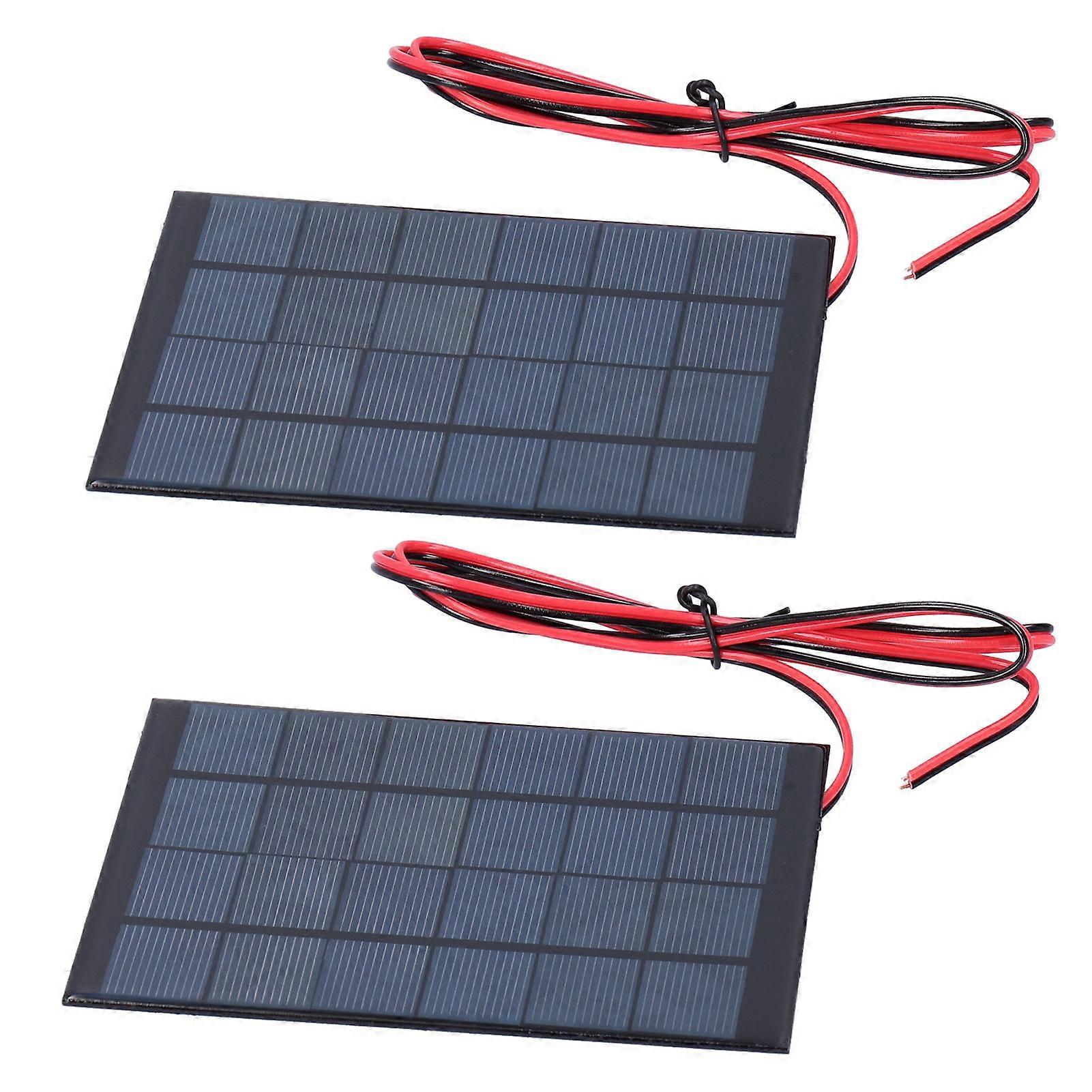 2Pcs Mini Solar Power Module Epoxy Panel with 100cm Cable Electronic Accessories DC 6V 2W