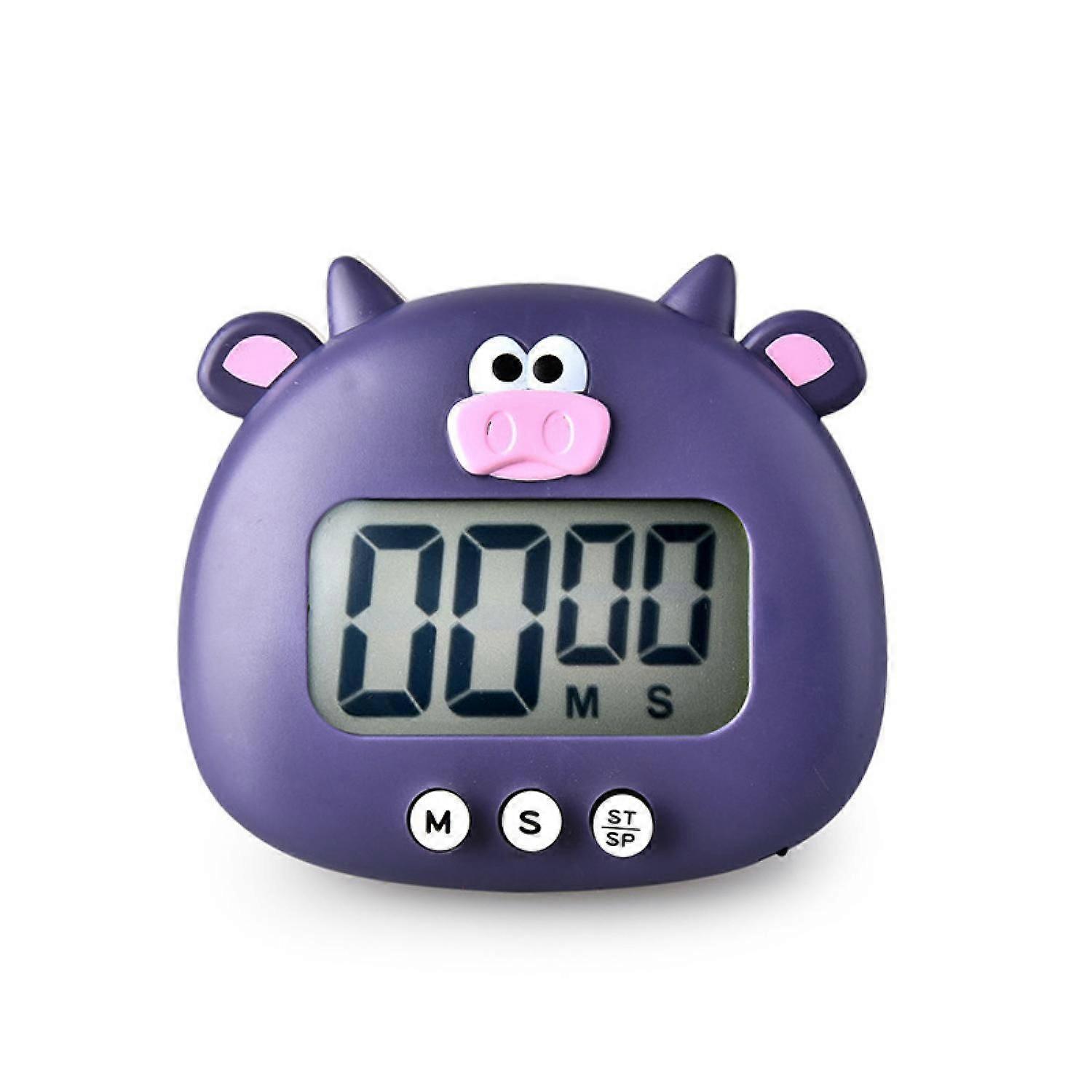 Countdown Timer Digital Cooking Timer with Magnetic LCD Large-Screen Visual Clock  Hangable Alarm Clock --- Purple Calf