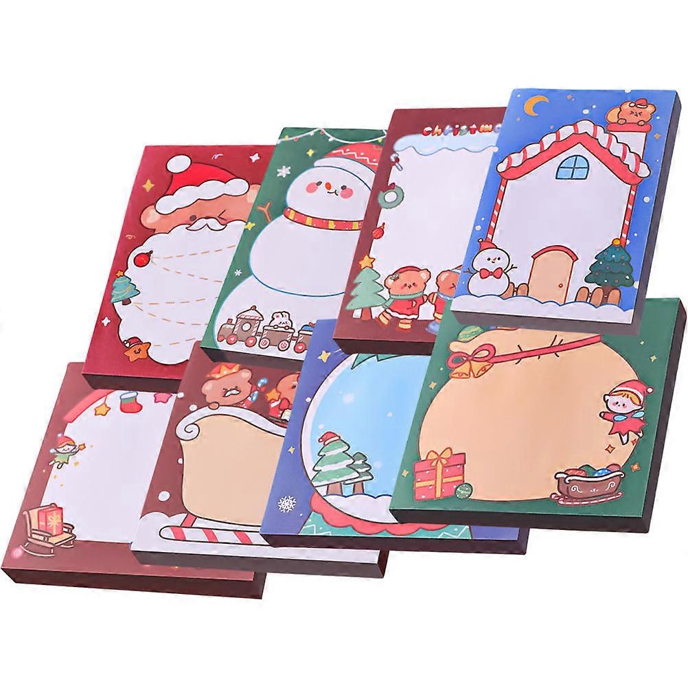 Cartoon Memo Pad for Writing 8Pcs Christmas Note Pads Multi-Function Note Stickers
