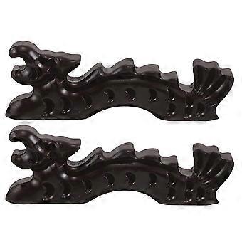 Lot de 2 porte-pinceaux en bois en forme de dragon pour calligraphie et peinture - Support décoratif pour pinceaux d'artiste, accessoire de peinture de bureau