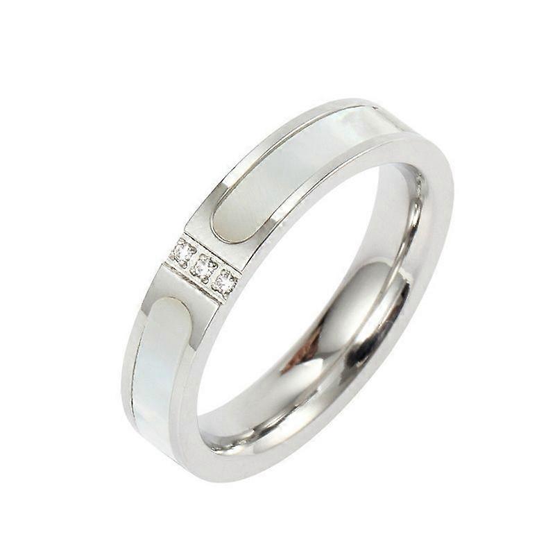 Three Diamonds Color Shell Diamond Ring, Size: 8 US Size