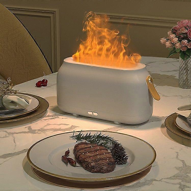 Simulation Flame Humidifier Light, Color: White White