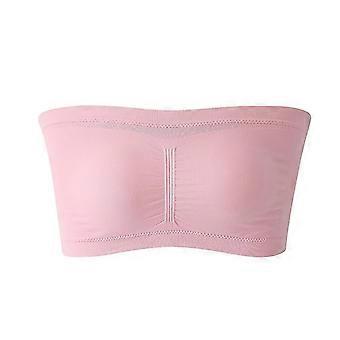 Strapless Padded Bralette Classic Layering Wireless Bra Detachable Pad For Women#pink
