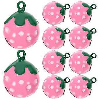 10 stks Cartoon Huisdier Hangers Aardbei Vormige Jingle Bells Huisdier Kraag Accessoires