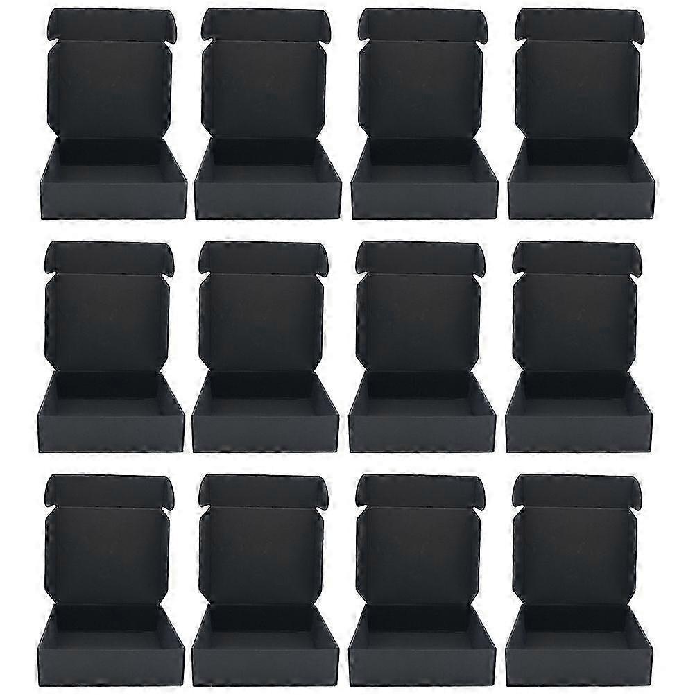 24pcs Black Convenient Packing Boxes Moving Boxes Express Storage Boxes