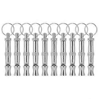 10PCS Adjustable Dog Whistle Trainer Sound Waves Stainless Steel Pet Training Supplies