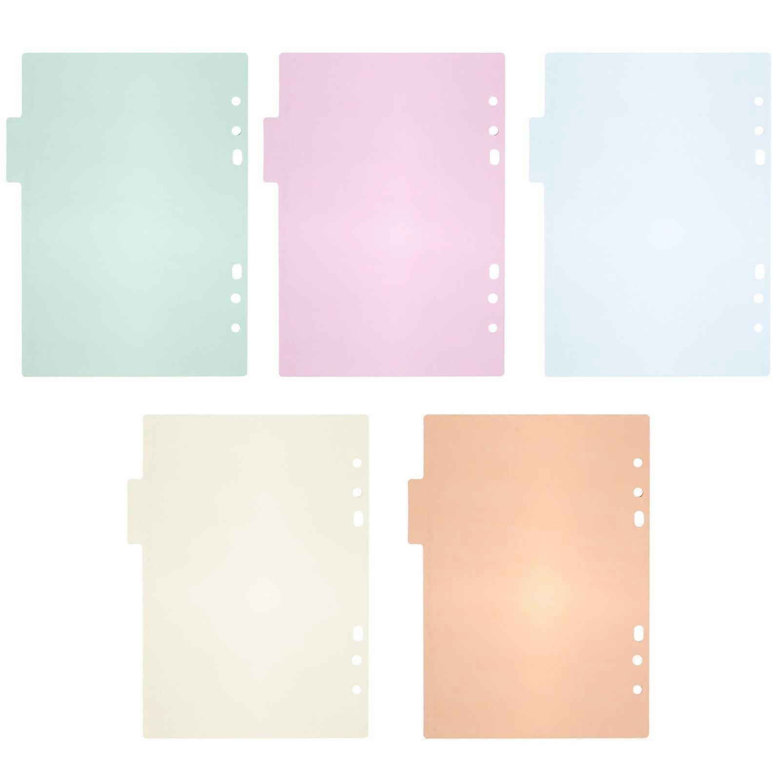 10pcs A5 Binder Dividers Labels Insertable Multicolor Plastic Tab for Office