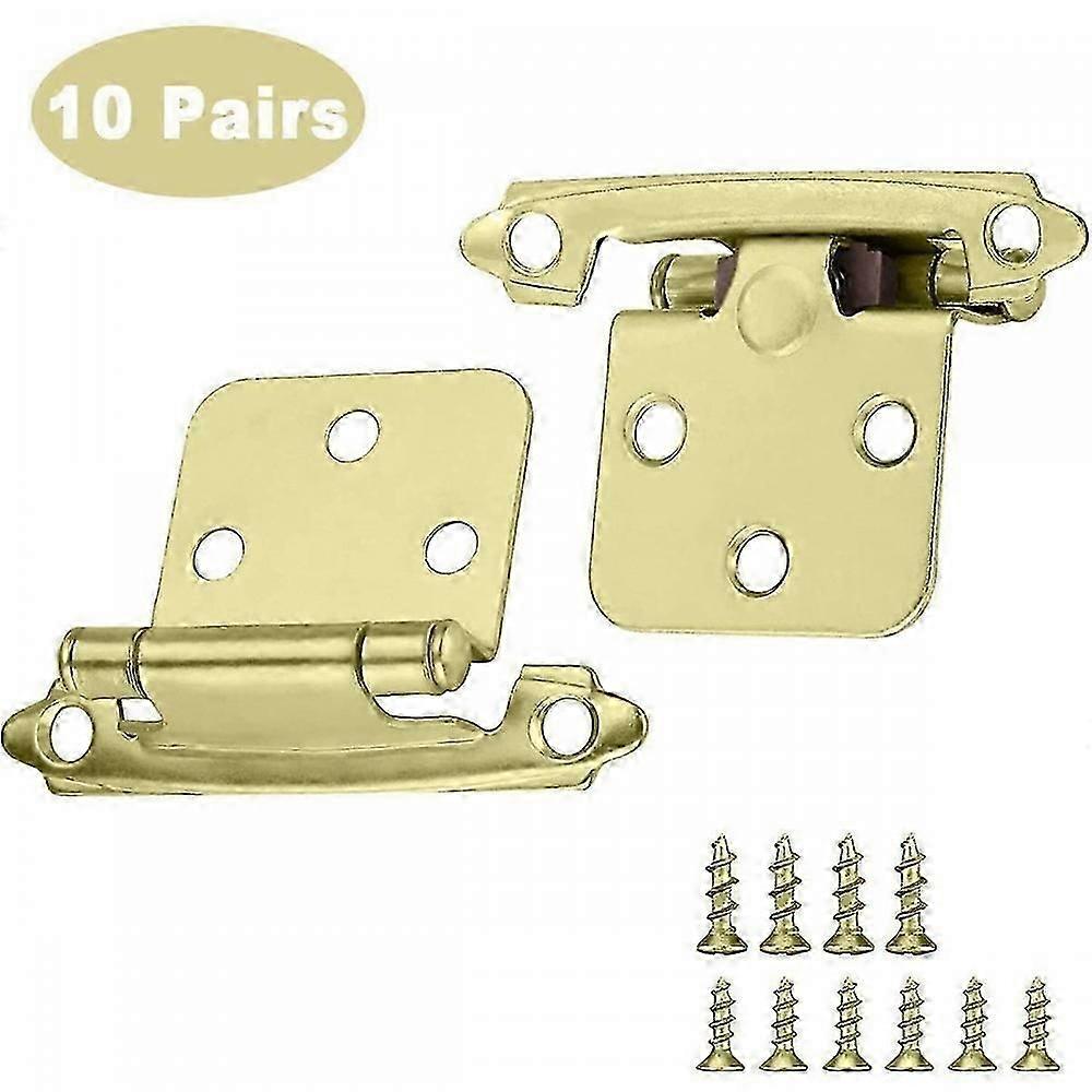 Self-Closing Cabinet Hinges, Gold Finish Rust-Resistant Metal, Automatic Close Hinges for Kitchen Bathroom Cabinets, 10 Pairs (20 Pieces)