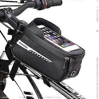 RZAHUAHU Waterproof Bike Phone Bag Bicycle Frame Bag Top Tube Touch Screen Cycling Phone Case for Cellphone Below 6.5 Inches