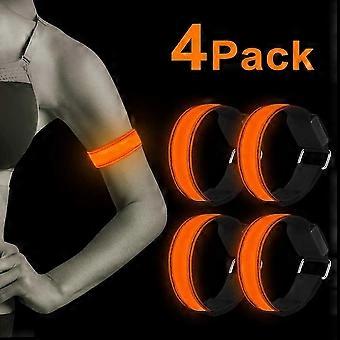 Brazaletes Led, 4 Piezas Reflectantes Led Iluminados Luces de Brazalete Con Luces de Seguridad Nocturna para Niños
