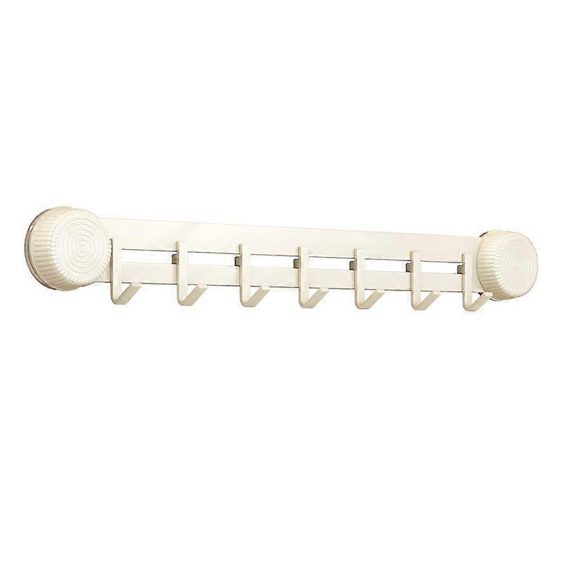 Suction Cup Hook Rack, No Drilling, 7 Hooks, 40x5.5x2cm