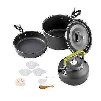 Camping Cookware Set Aluminum Nonstick Compact Nesting Pots and Pans for Hiking and Outdoor Cooking