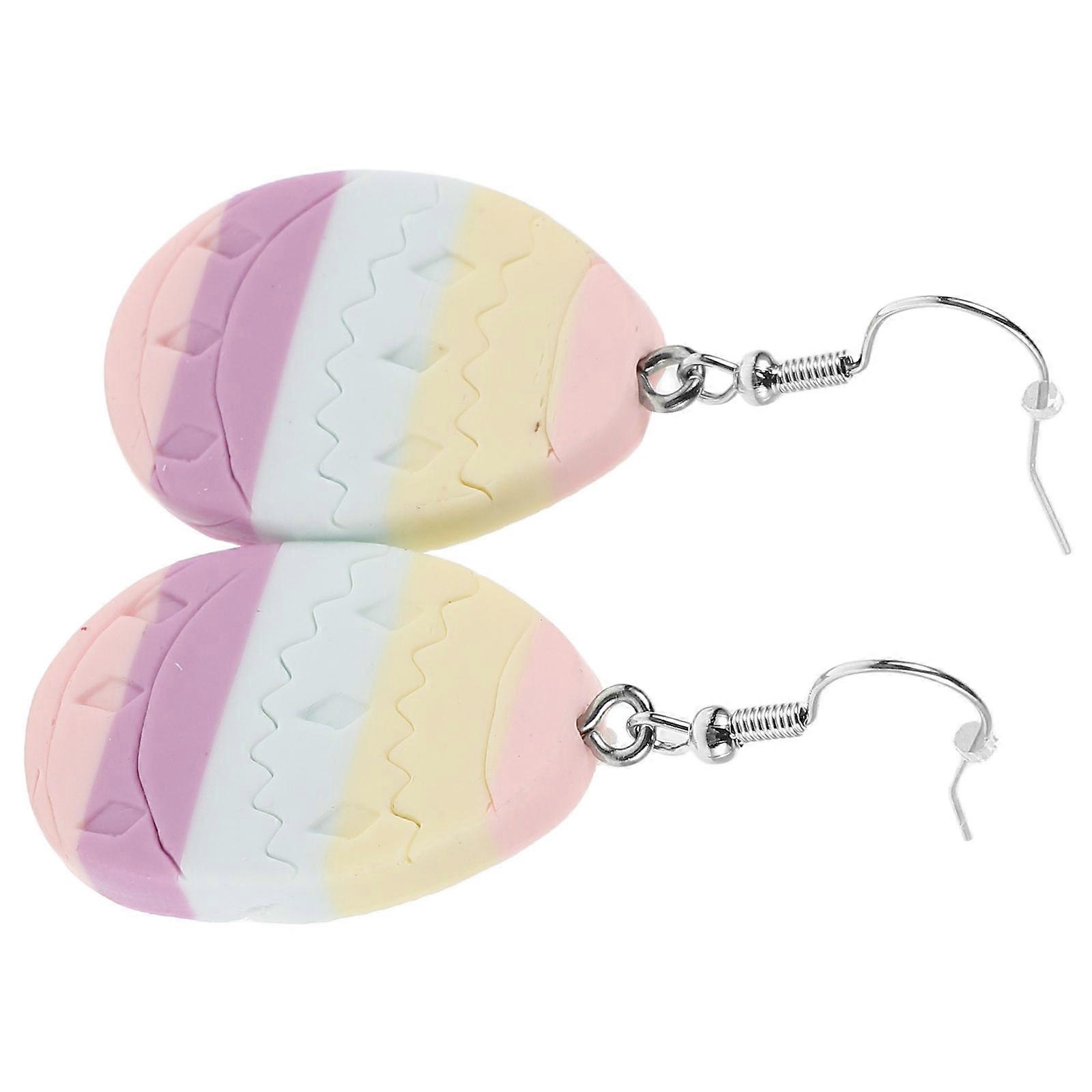 Polymer Clay Easter Egg Earrings Dangle Earrings Handmade 2Pcs for Holiday