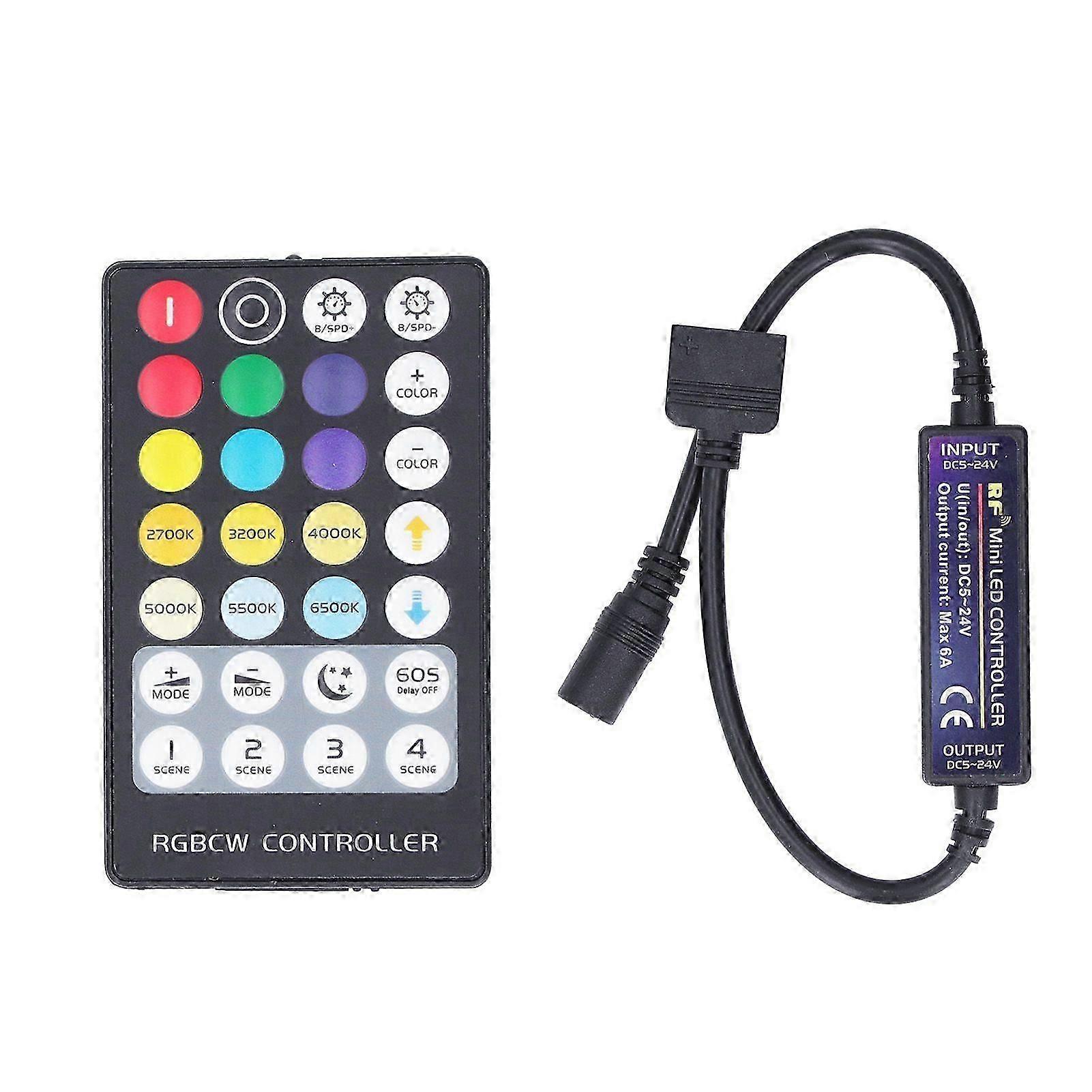 LED Controller Wireless RF 5 in 1 Mini Full Touch LED Light Bar 28 Keys RGB CCT Controller