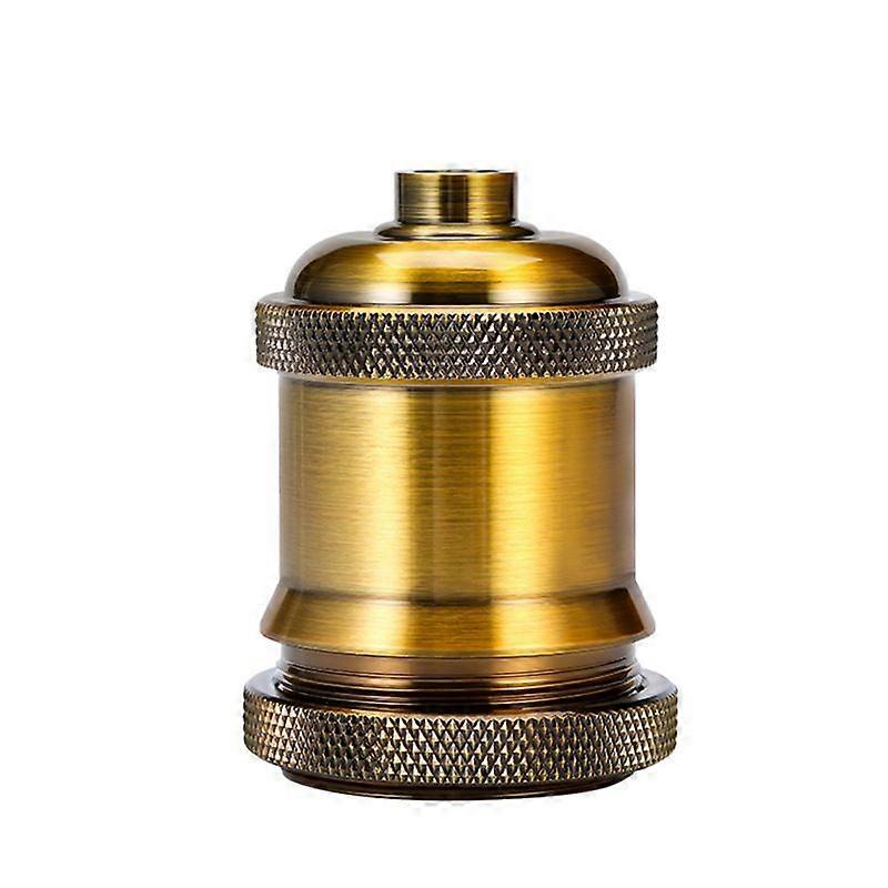 e27 base e26 screw base industrial metal base Light bulb socket Antique Brass-Macaron