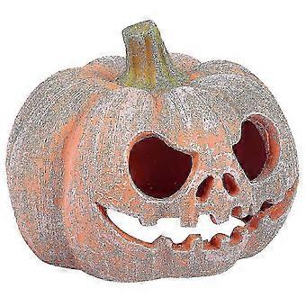 Tana per rettili in resina a forma di zucca, rifugio resistente di colore arancione per tartarughe, lucertole, serpenti e piccoli animali domestici, 10x10x8,5 cm