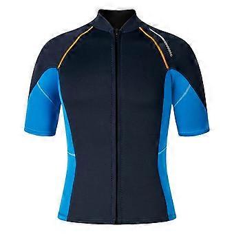 Thermal Rash Guard 1.5mm Neoprene Wetsuit Top Men's Short Sleeve for Snorkeling Surfing Water Protection