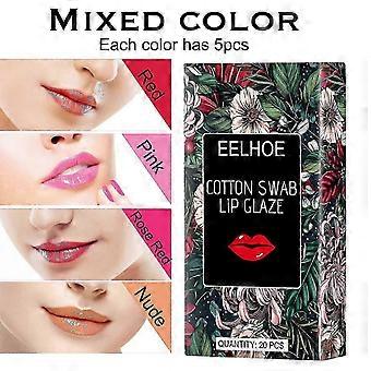 eelhoe cotton swab lip glaze disposable lipstick matte not easy to dip cup natural color portable makeup dy