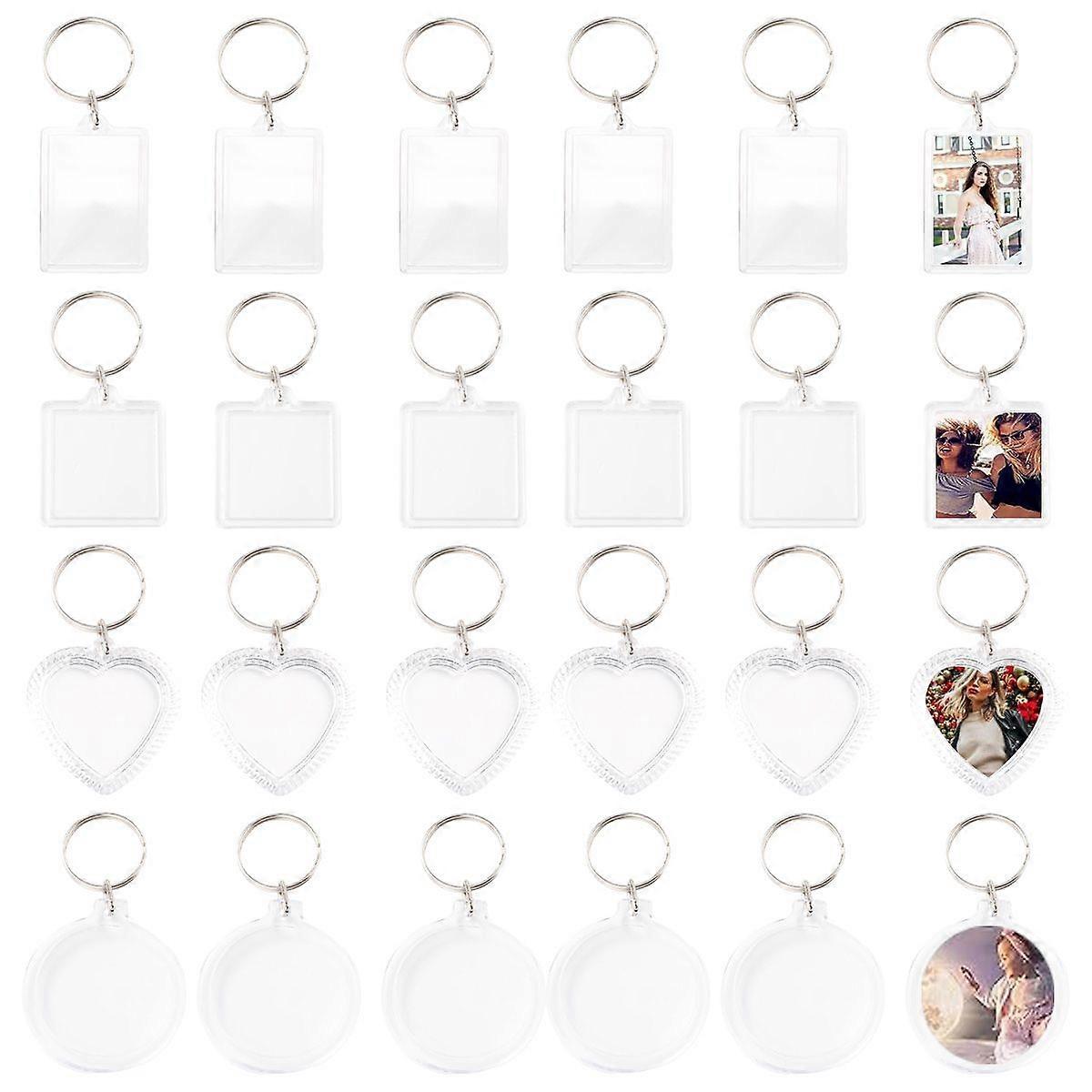 Snap-In Photo Keychains, Reusable Acrylic, Scratch-Resistant Memory Charms