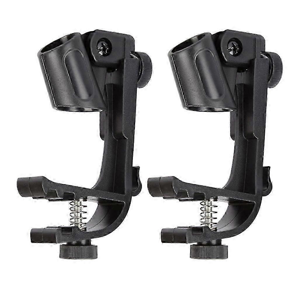 2Pcs Drum Mic Clip with Height Tilt Adjustment