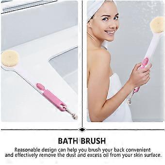 Bath Brush Long Handle for Bathing 3Pcs Pink Household Body Brush