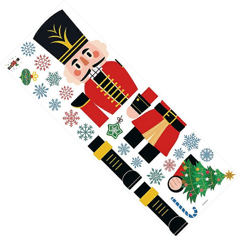 Christmas Nutcracker Sticker Window Decor for Decoration 2Pcs Colored Set