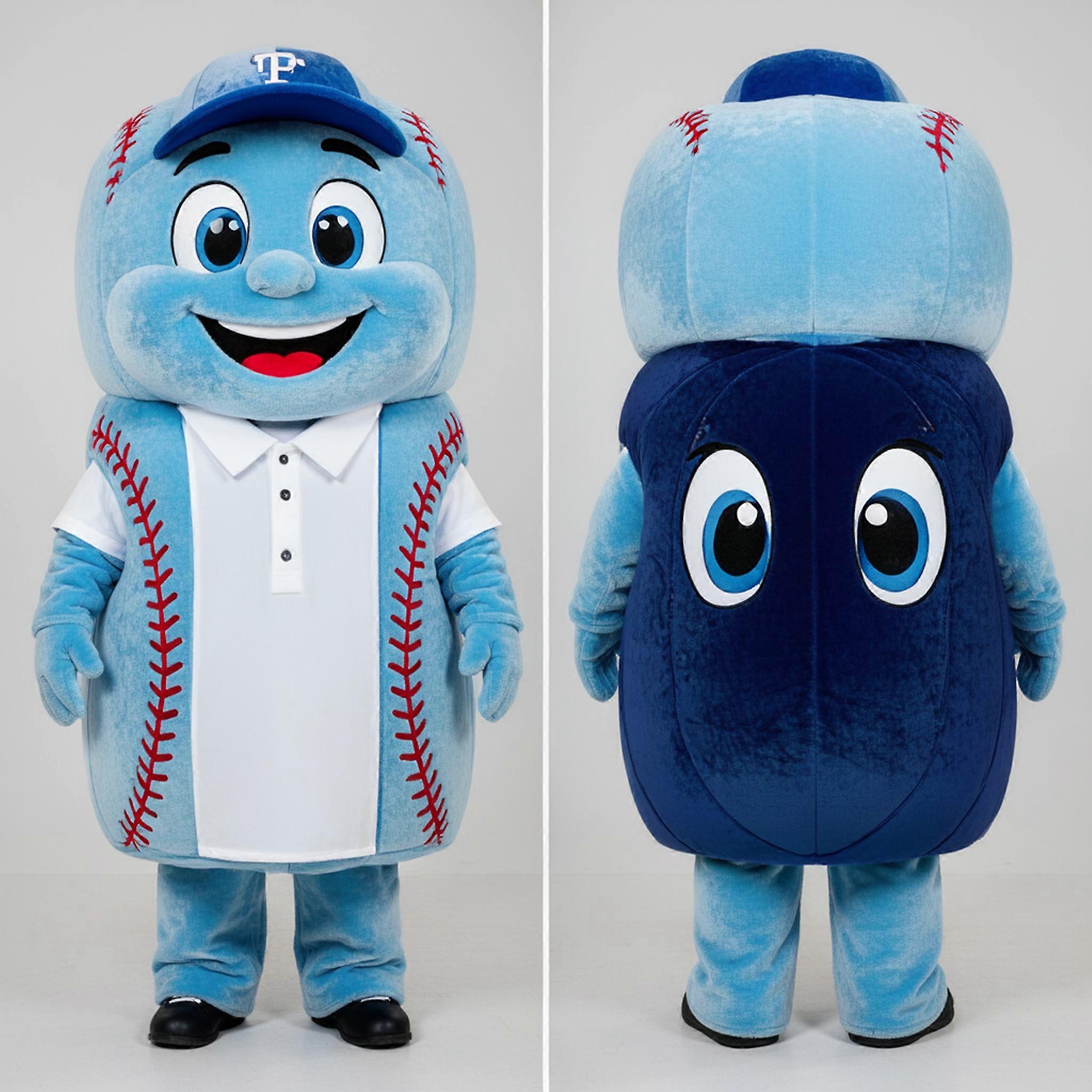 MASTICOT Sky Blue Rounded Baseball Ball Mascot