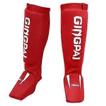 Parastinchi da boxe in cotone, protezione per caviglia e collo del piede per MMA, protezione per il piede, cuscinetti per kickboxing TKD, protezioni per allenamento Muay Thai, supporti per le gambe