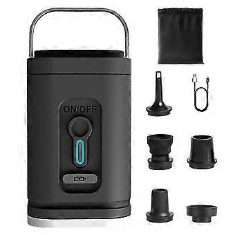 Mini Cordless Electric Air Pump with 5 Nozzles, 2400mAh USB Rechargeable, Camping Light for Outdoor Inflation