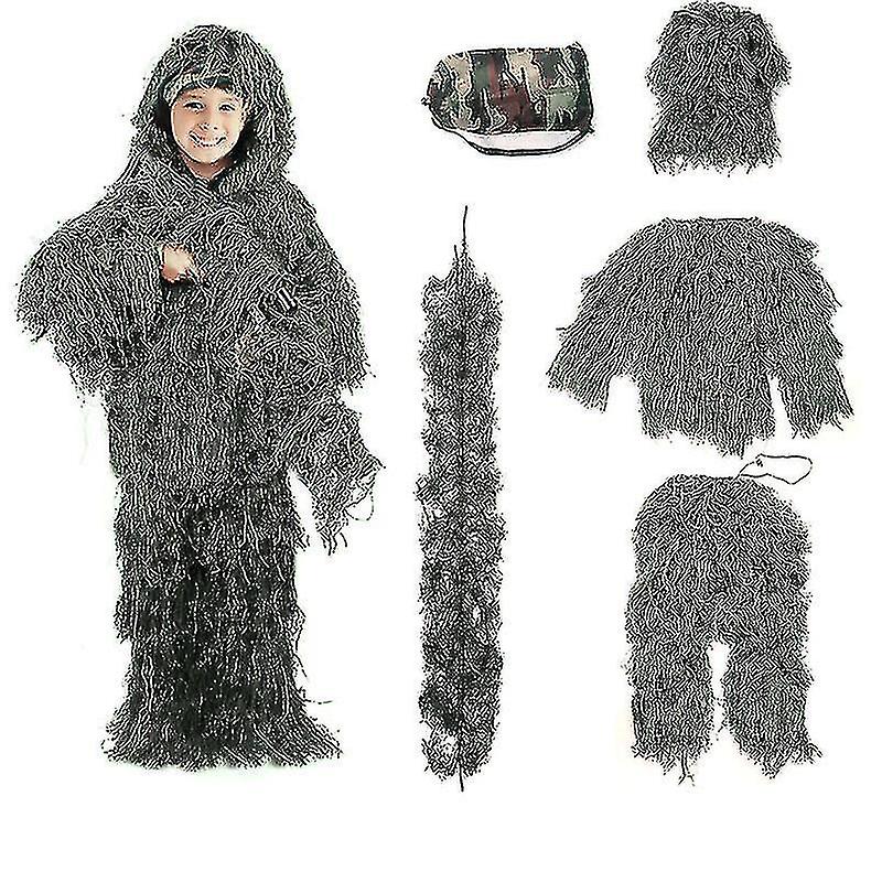 Παιδικό μέγεθος Ghillie κοστούμι Camo δάσος καμουφλάζ δάσος κυνήγι παιχνίδι 5-κομμάτι τσάντα