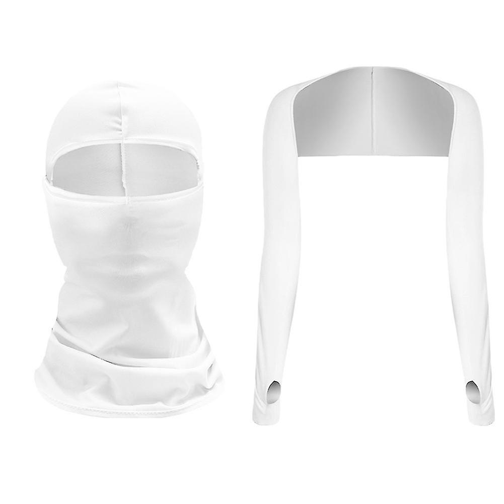 Summer Arm Sleeves Set With Sun Protection Balaclava Cover For Cycling Running