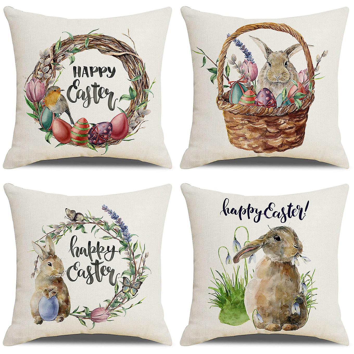Easter Cover Happy Easter Bunny Pillow