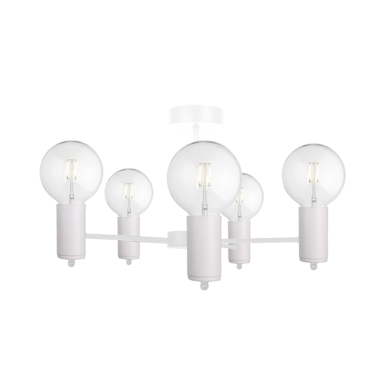 Keter Arde Multi Arm Semi Flush Ceiling Light White, 60cm, 5x E27