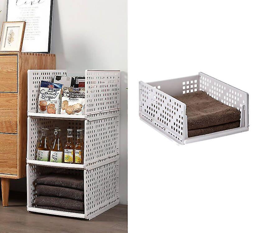 1pcs Stackable Plastic Storage Basket Foldable Closet Organizer Box Storage Box