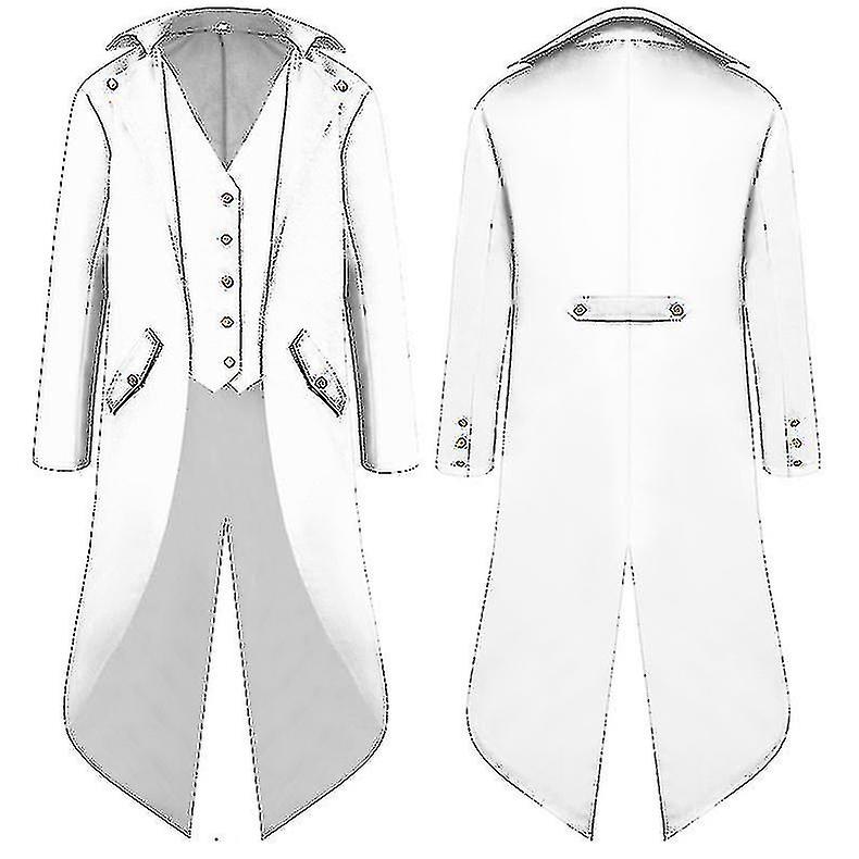 Men's Steampunk Vintage Tailcoat Jacket Gothic Victorian Frock Coat Uniform V1